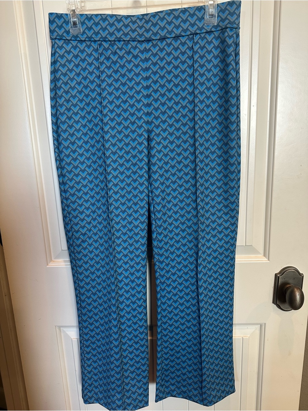 Jones New York Blue Geometric Print Trousers